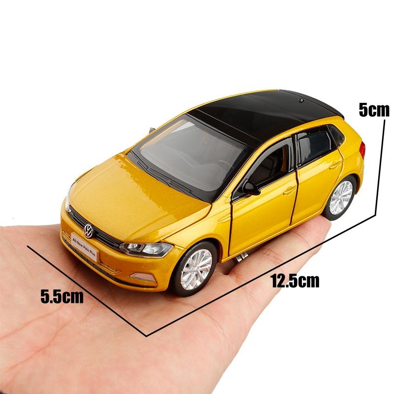 1/32 Scale Polo Plus Sedan Toy Car Model Diecast Alloy Metal Miniature Sound & Light Collection Gift for Children Boys Kid
