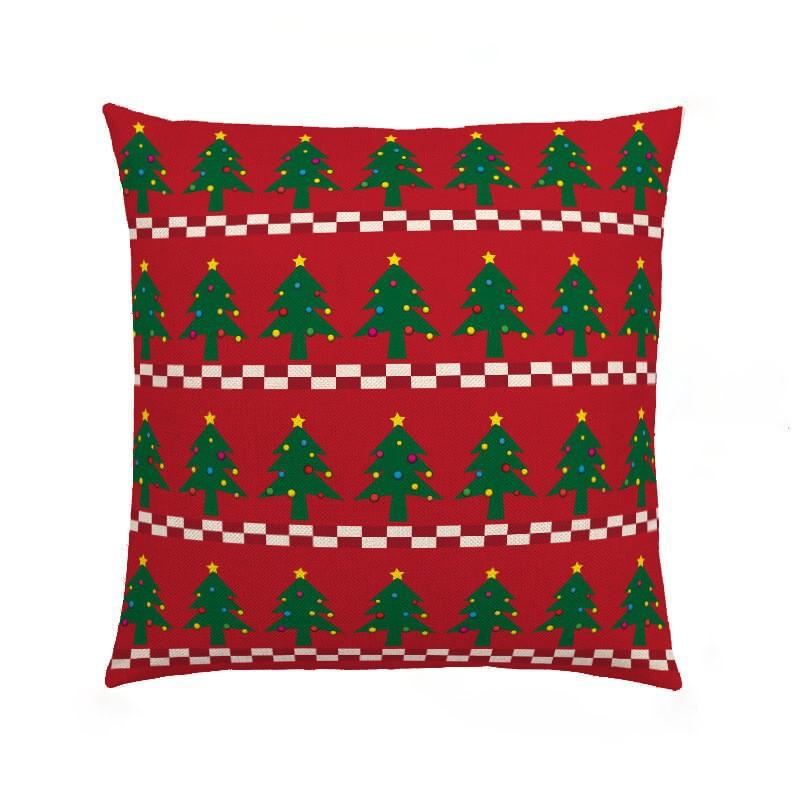 Nordic Christmas Pillow Cover Red Cartoon Santa Claus Series Dutch Velvet Sofa Cushion Cover