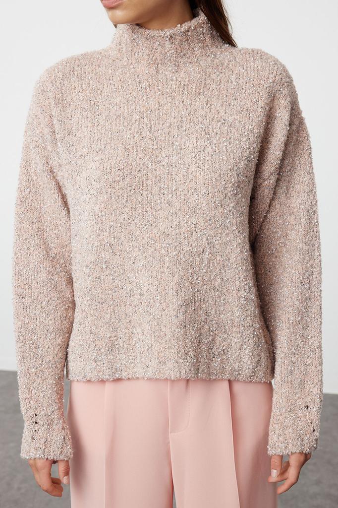 Women's Elegance Style Sweater Powder Soft Textured Cotton Knitwear Sweater