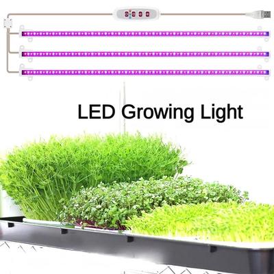 Bitkiler için En Yeni Led Büyüme Işık Şeritleri 4 Adet Çubuk Tam Spektrumlu Çok Renkli Led Zamanlayıcı Fito Lamba Hidroponik Kısılabilir Çubuk