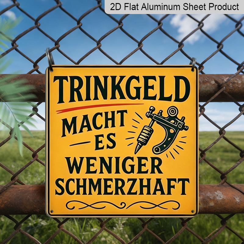 

2D Flat - 1pc, Retro Metal Sign, Decorative Plaque And Ornament, Humorous Warning Sign, Decor for Tattoo Shops, Clubs, Bars, And Barber Shops, Fun 20*20cm
