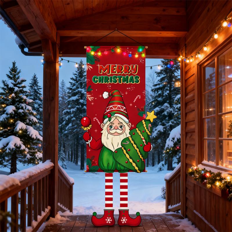 1pc Christmas Decoration Hanging Flag Long Leg Elf Door Pendant Home 2025 Ornaments Xmas Outdoor Navidad New Year Pendant 2026