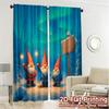 2D Flat Printing  JIT 2pcs   Curtains (Without Rod) Gnome Gathering Chic Minimalist Curtains Prints Light Filtering Curtains