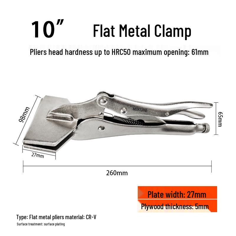 Multi-Function C-Type Folding Vise Grip Pliers with Flat, Round, and Needle-Nose Jaws, Automatic Fastening Clamp.