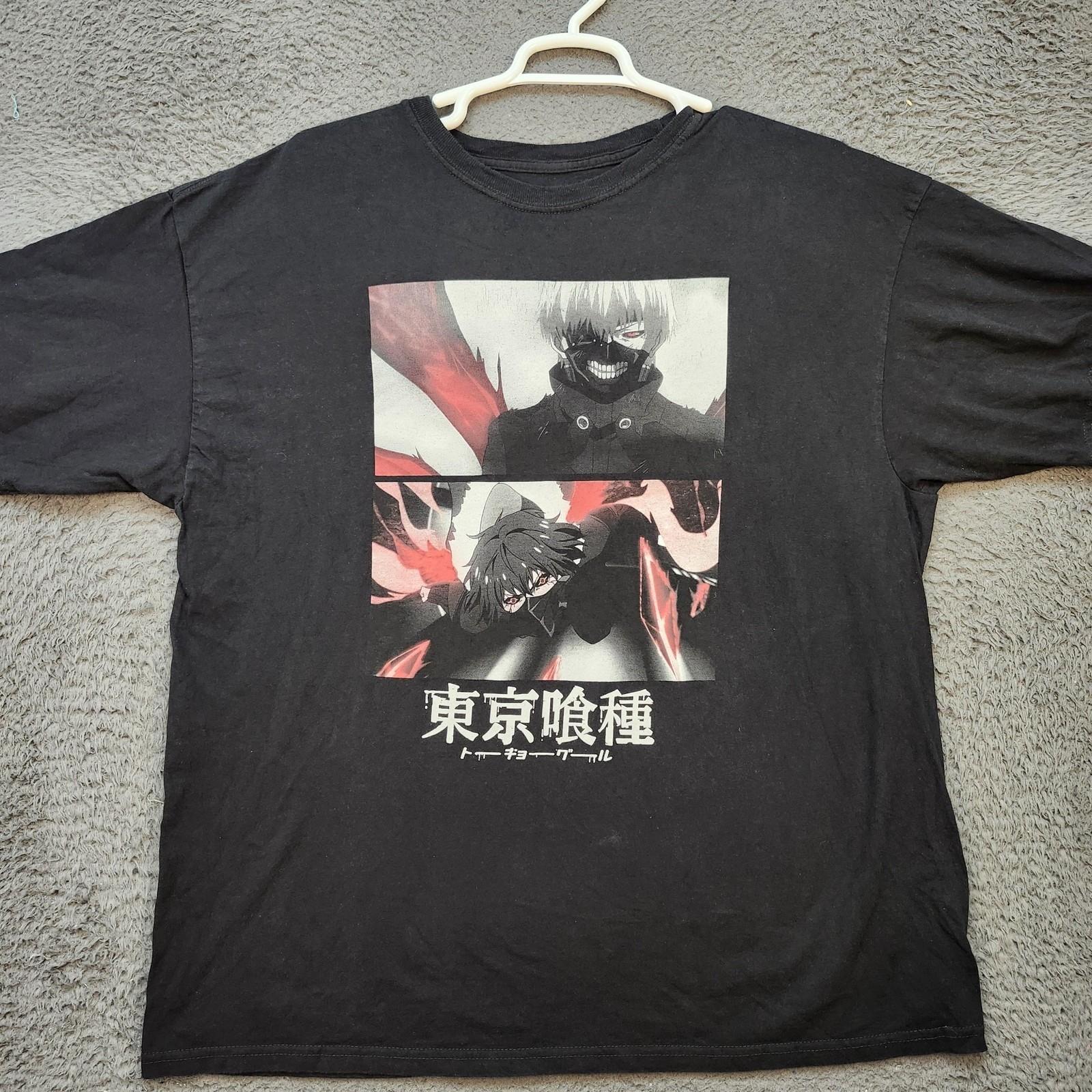 Футболка Tokyo Ghoul Мужская 2XL Черная Аниме Канеки Кен Графическая Футболка Funimation XXL Унисекс Футболка L