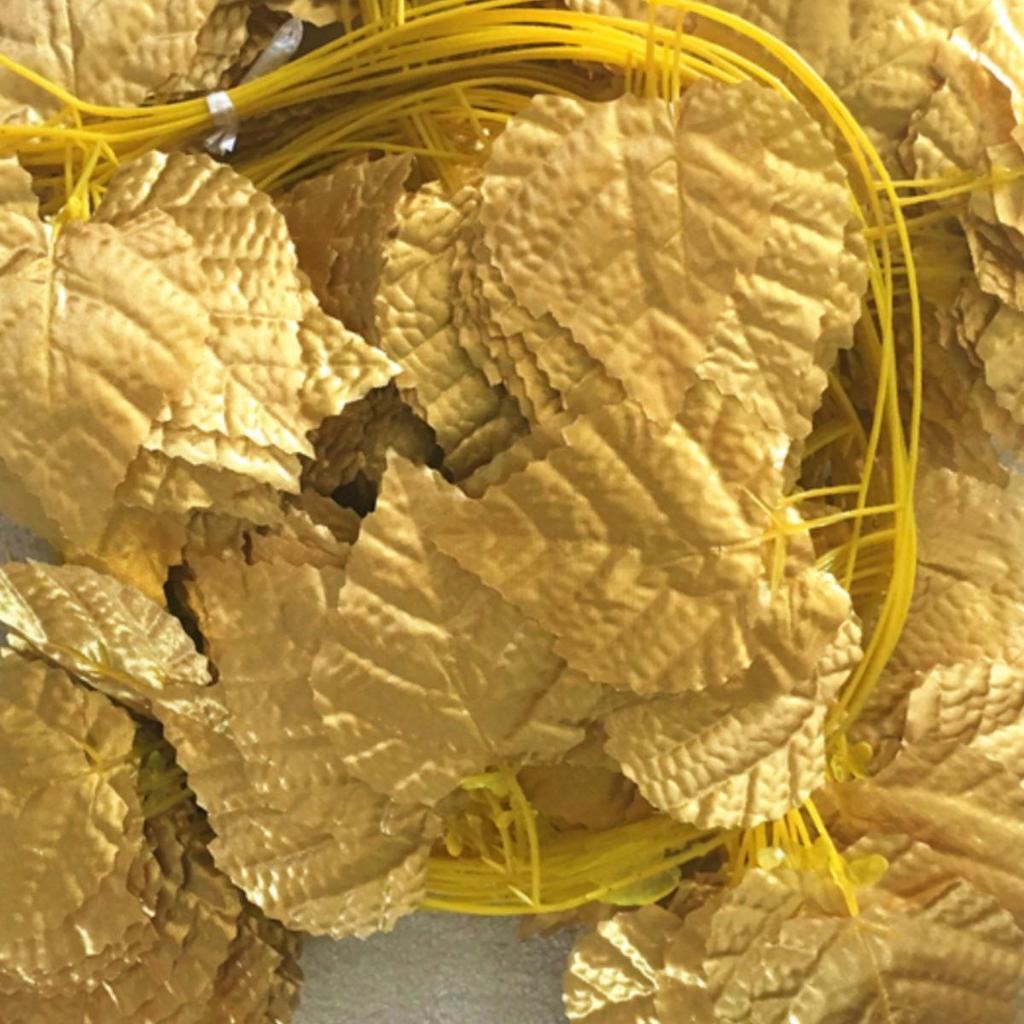 Golden Rattan Artificial Vine with Grape and Apple Leaves - Wedding Ceiling Hanging Decoration