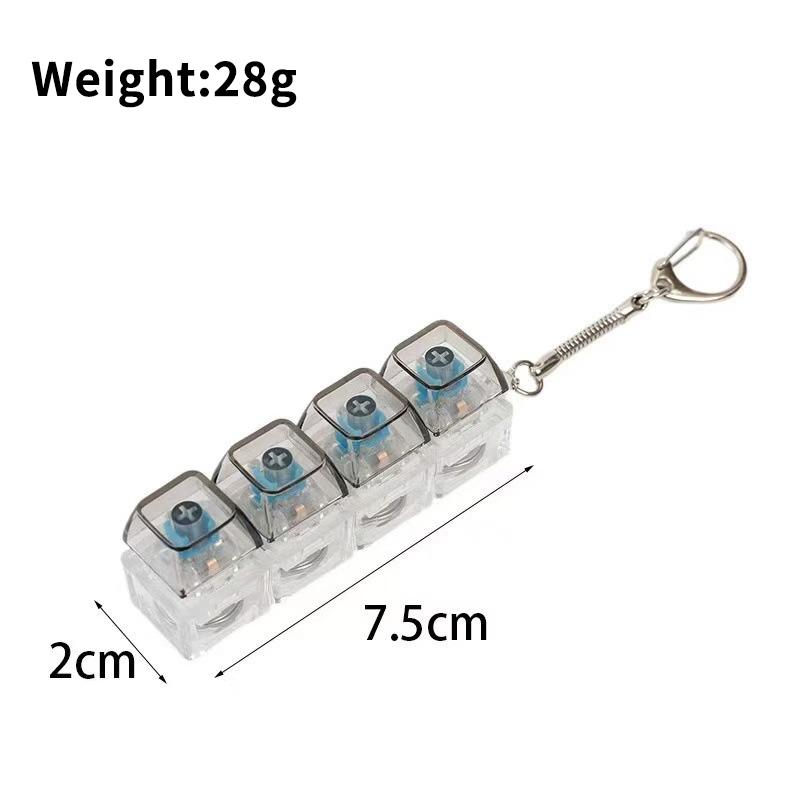 1Pc Light Up Keyboard Keychain Stress Relief Clickable Led Button Toy For People With Anxiety Office Desk Accessory