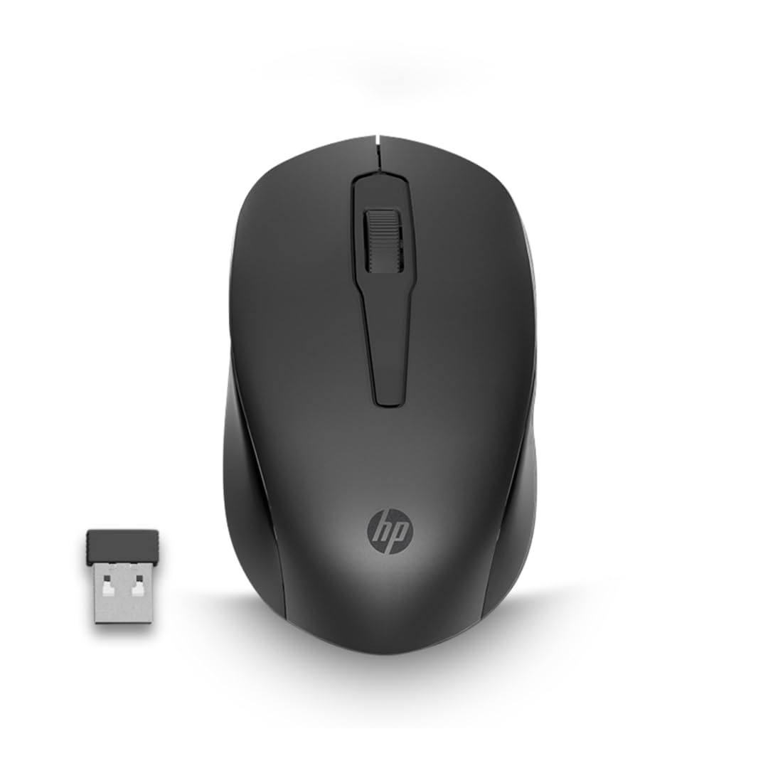 

HP Wireless Mouse HP 150 USB Dongle Wireless Compact Optical Mouse Lightweight 55g Reliable Click Battery Operated 1600dpi 2.4GHz чорний