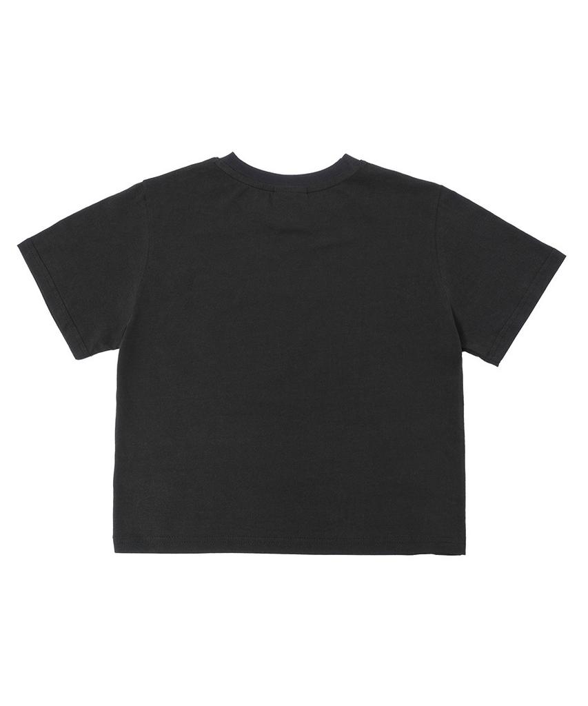MATCHGLOBE Rose Circle Crop Top (Black)