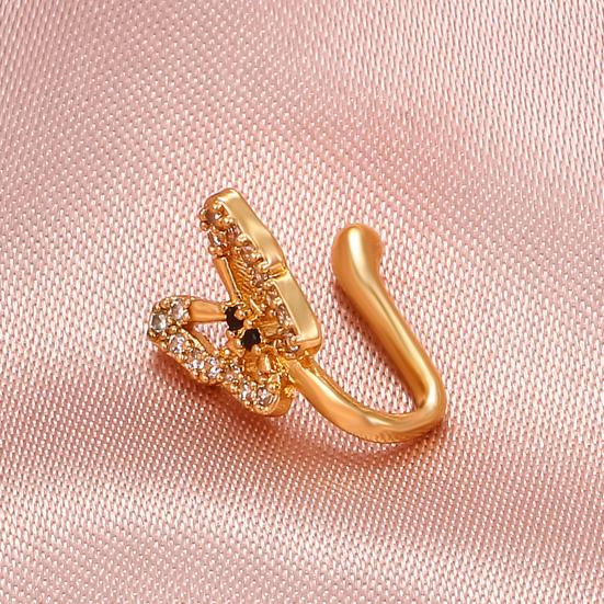 1Pc Nose Clip Anti-deformed Safe Rhinestone Inlaid Non Piercing U Shape Faux Nose Ring Female Jewelry