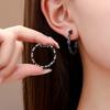 Ju Jingyi Has The Same Simple Style Earrings, Black Retro Circle Earrings, And Women'S Niche Temperament Advanced Earrings.