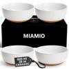 MIAMIO Set mit 4 Keramik-Suppen- und Müslischalen (820 ml), spülmaschinen- und mikrowellengeeignet, Schalen der Aura-Kollektion – (Für Salat, Haferflocken, Obst, Reis) – –