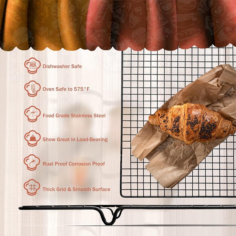 Chladicí stojan šéfkuchaře z nerezové oceli, drátěný stojan na sušenky, bezpečný v troubě, drátěný chladicí stojan na sušenky pro pečení a vaření
