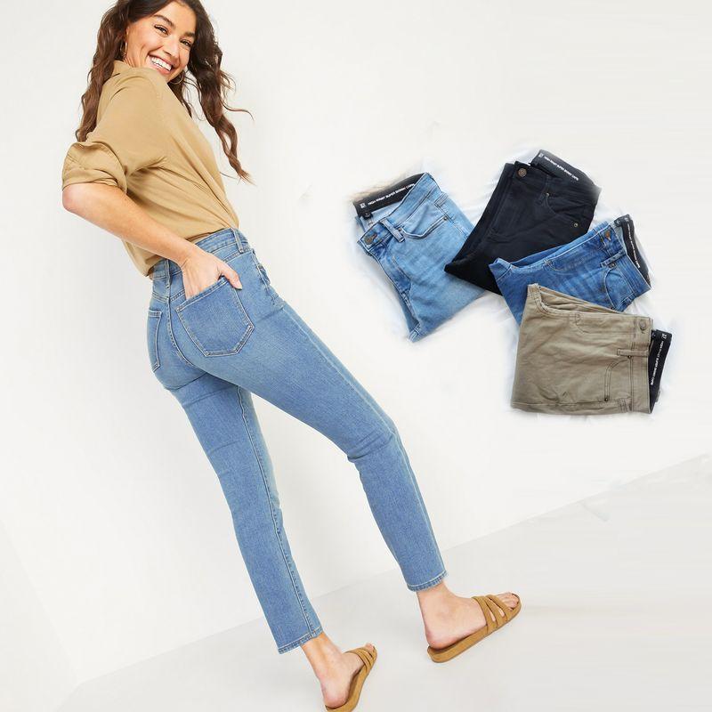 

2 Pieces 20% off Spring and Summer Thin Elastic Waist High Waist High Elasticity Silm Multicolor Plus Size Skinny Jeans Cropped Denim C product NYC cropped pants khakis X1Y1 UK8