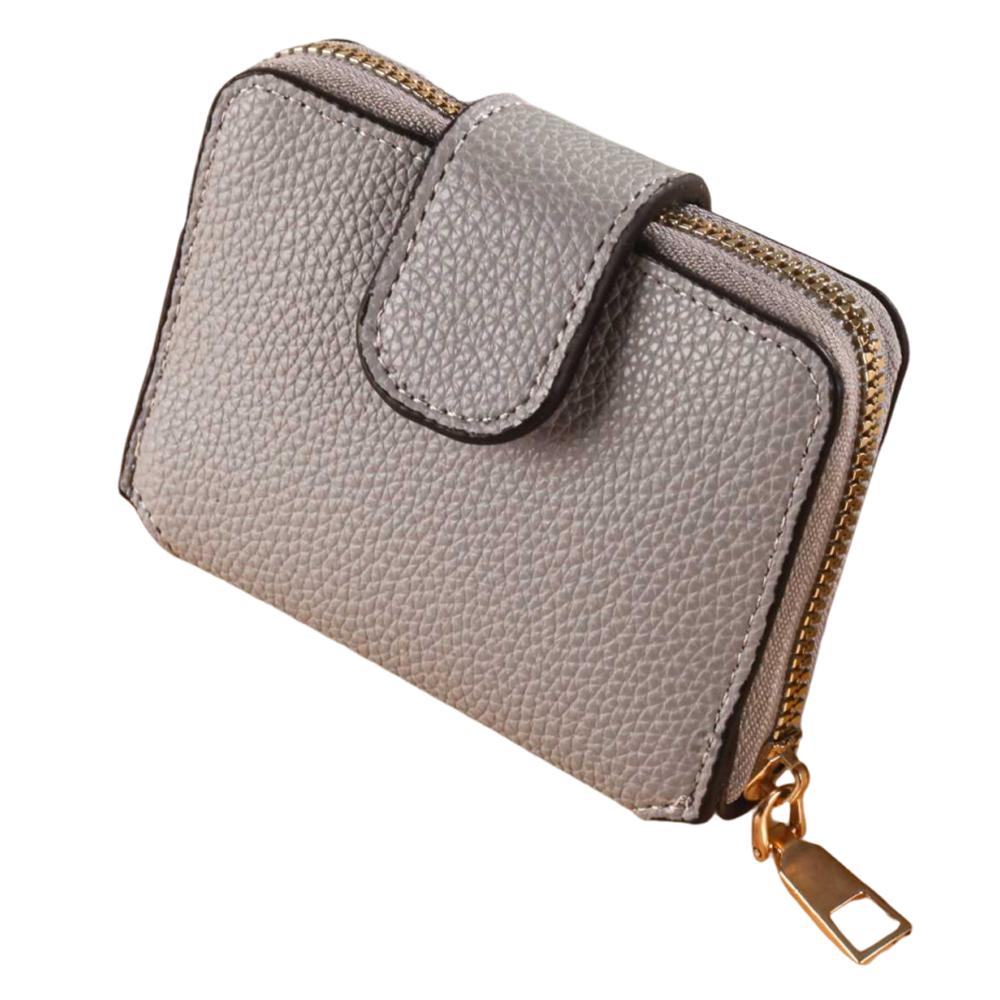 Однотонный мини-кошелек для монет 2 сложения держатель для кредитных карт износостойкий женский кошелек студенческий серый 980₽