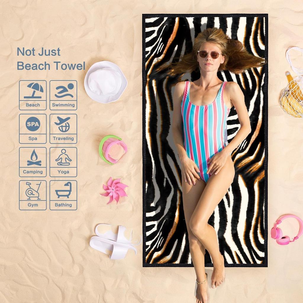 Zebra Stripes pattern Towel for Family stuffs friends Gifts Quick-Dry Sand free For Bath Yoga Tourism Beach Camping Swimming GYM
