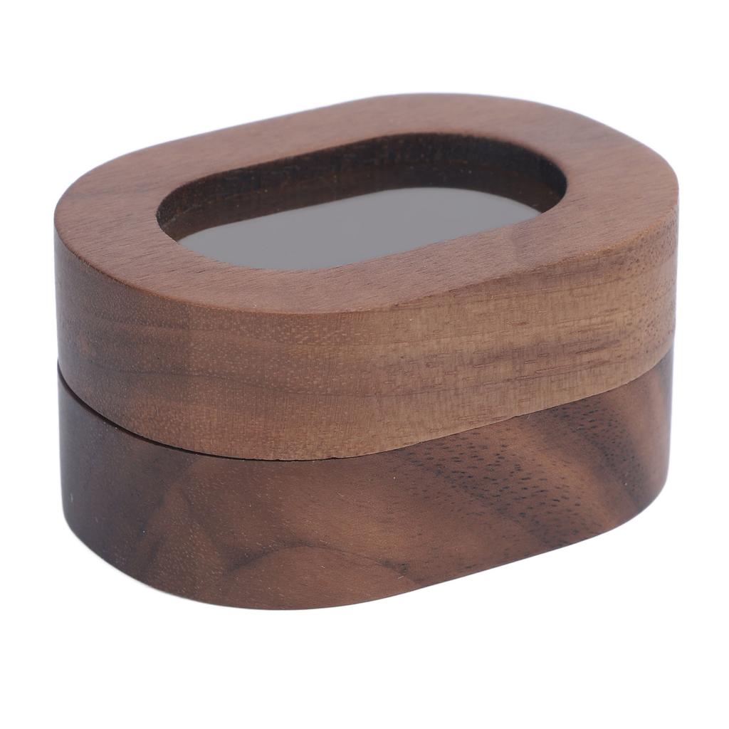 Ring Storage Box Vintage Walnut Wood and Soft Sponge Proposal Ring Holder for Wedding Or Festival Magnetic Closure