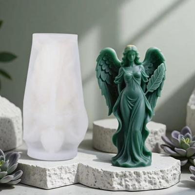 New Silicone Scented Candle Mold 3D Gothic Style Goddess Figure Plaster Mold Wing Angel Relief Resin Mould Home Decor