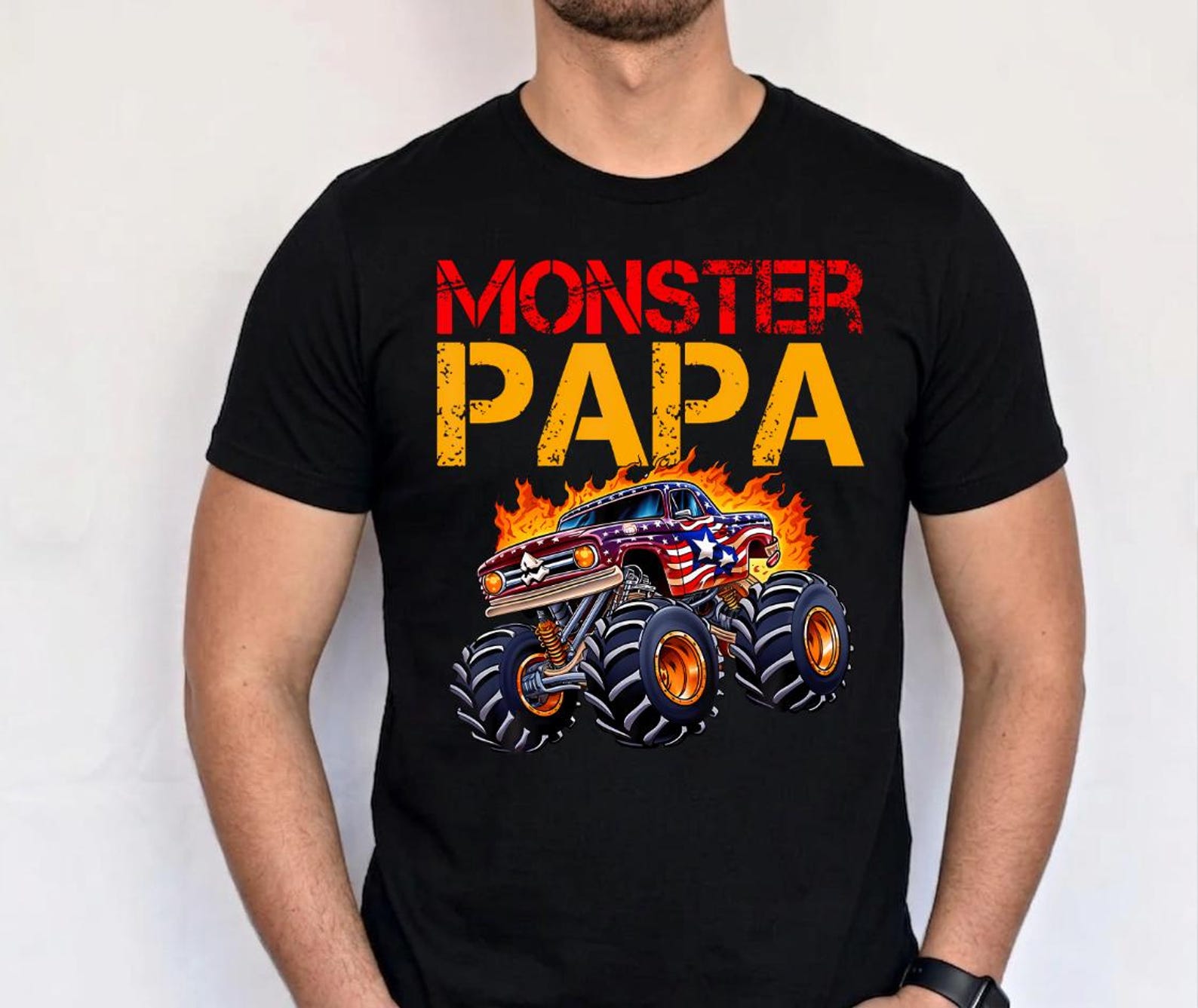 Monster Truck Papa Shirt, Funny Dad Tee, Truck Lover Gift 3XL
