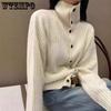 WTEMPO Women's High Turtleneck Button Knit Cardigan, Fall Winter Loose Sweater, Long Sleeve Casual Relaxed Fit Knitwear, Chic Solid Color Outerwear