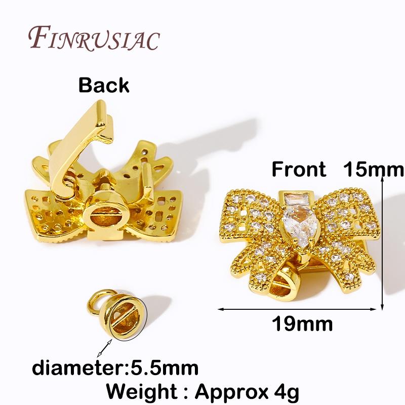 18K Gold Plated Cubic Zirconia Butterfly Connector Fastener Lock Clasps For Handmade DIY Beadwork Gems Pearls Making Material