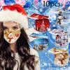 10pc Christmas Print  for  Face Mask Disposable Earloop Mask