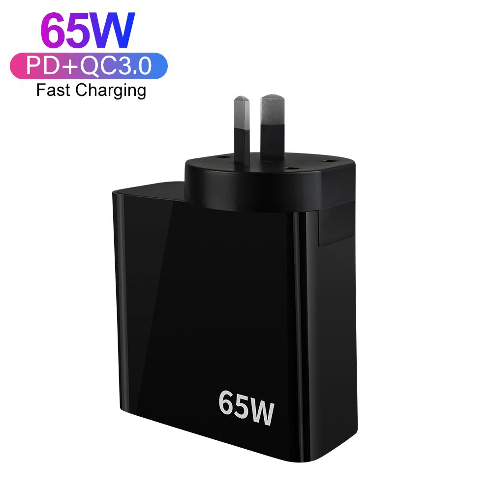 Original PD 65W QC3.0 Super Fast Charger Type C GaN Charger EU US UK AU Plug Wall Charger for IPhone IPad Apple Watch