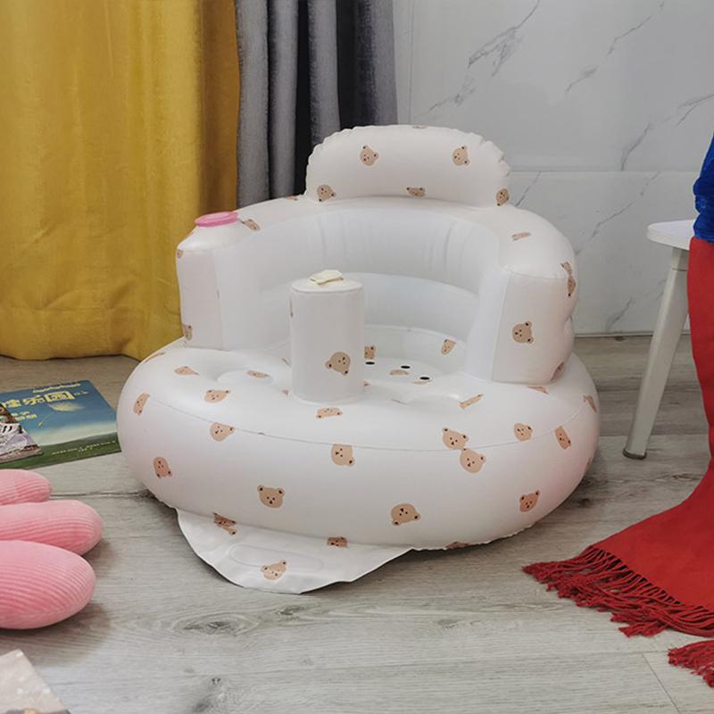 Baby Inflatable Chair Portable Foldable Printed Leakproof Soft Shower Sofa for Training Toddlers