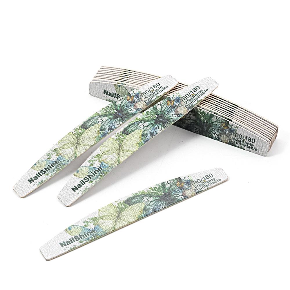 Crescent Butterfly Multi-color Ultra-thin Nail Sanding File - Double-sided Shaping Strip for Salon