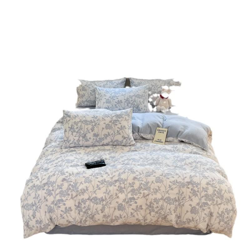 Class A Maternal And Infant Grade Thickened Warm Milk Fleece Four-Piece Set Coral Fleece Carved Fleece Quilt Cover Fleece Bed Sheet Mattress 3