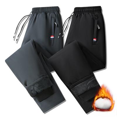 Europa und die Vereinigten Staaten Herbst und Winter neue Mode einfarbige dicke warme Baumwollhosen Herren lässige lockere bequeme Hosen mit geradem Bein