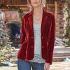 2024 Autumn Women's Gold Velvet Slim Fit Blazer - European & American Style Long Sleeve Casual Outerwear