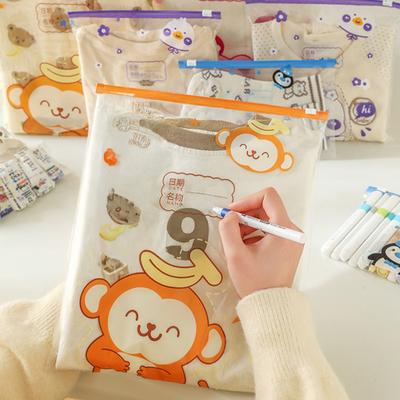 10PCS Storage Bag Transparent Zippered Storage Bag with Writing Label Area Moisture Resistant Organization Bag for Home Travel Packing