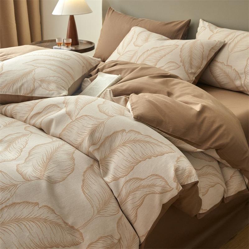 Class A 120 Maternal And Infant Grade Jacquard Pure Cotton 4Pcs Set Xinjiang Cotton Cotton Naked Sleeping Sheet Quilt Cover Mattress Model