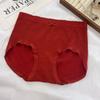Ankela Plus Size Red Seamless Antibacterial Buttock-Lifting Women's Briefs, Mid-High Waist, Breathable, Year of the Rat Design.