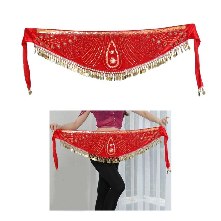 Dynamic Fringe Embroidered Sequins Waist Chain Belly Dancing Wrap Skirt Nonslip Waist Chain for Women and Girls