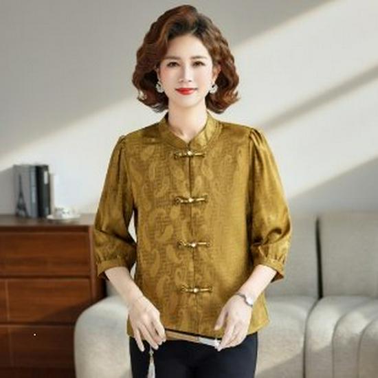 2026 Trendy Seven-Sleeve Spring Shirt for Moms - Stylish Summer Top for Middle-Aged and Elderly Women 2XL