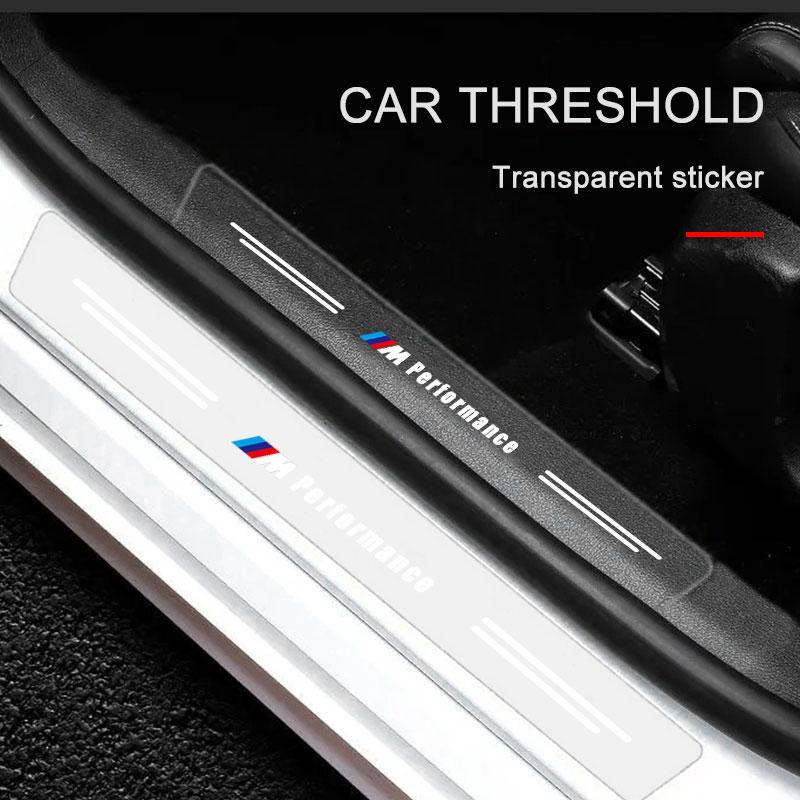 4ks Ochrana prahu auta Transparentní Dekorativní M LOGO Odznak 3D Samolepka Pro BMW M Performance E36 E46 E60 E90 E91 E92 E93 F30 F20 X1 X3 X5 X6 X7