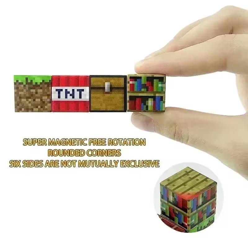 Magnetic Building Blocks Mine World Cube Magnet Set For Kid Age 3+ Diy Model Children Exercise Thinking And Creativity Gift Doll