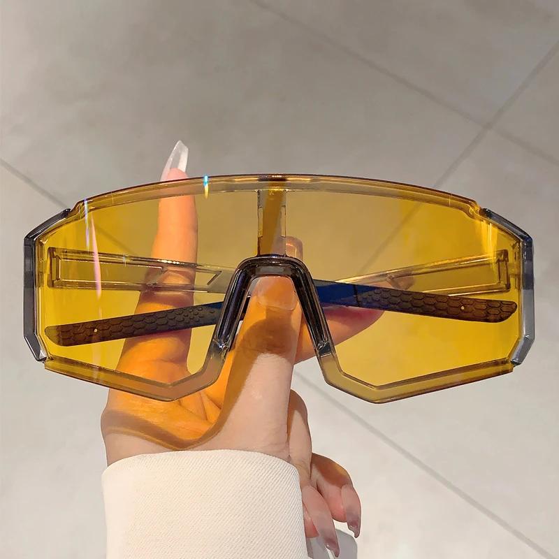 KAMMPT Photochromic Sports Sunglasses for Men Women Wrapped Round Cycling Goggles Futuristic Oversized Anti UV Shades