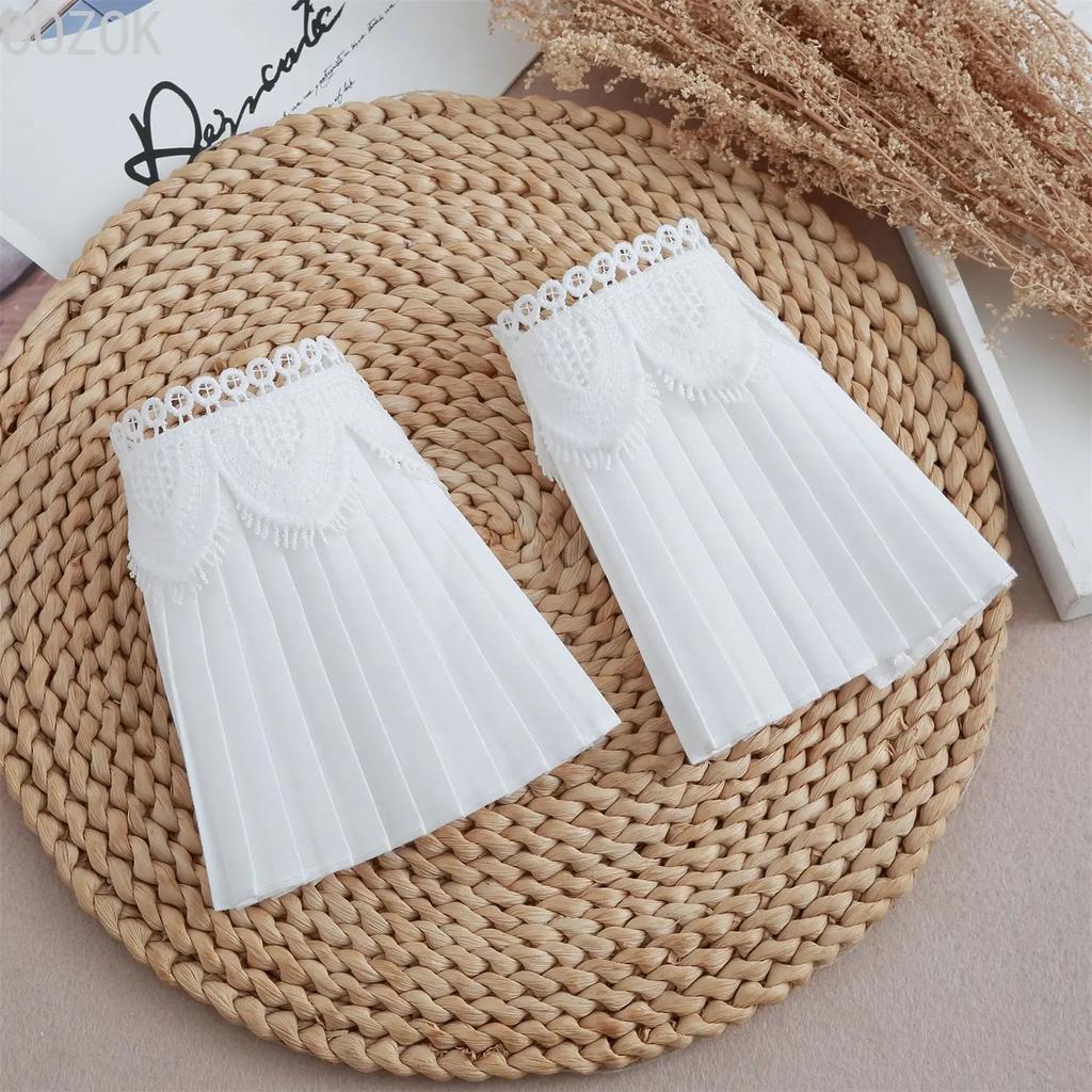 Cross-border Pleated Mesh Lace Sleeves Women's Decorative Cuffs Replacement Fake Sleeves