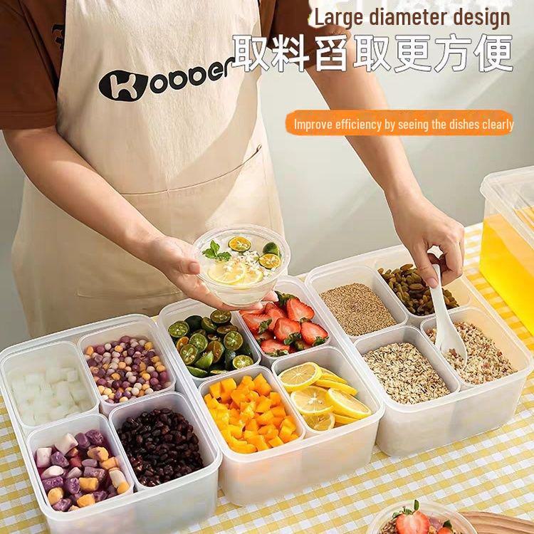 

Коммерческий контейнер для хранения ледяного порошка с крышкой - отделение для сохранения свежести ингредиентов