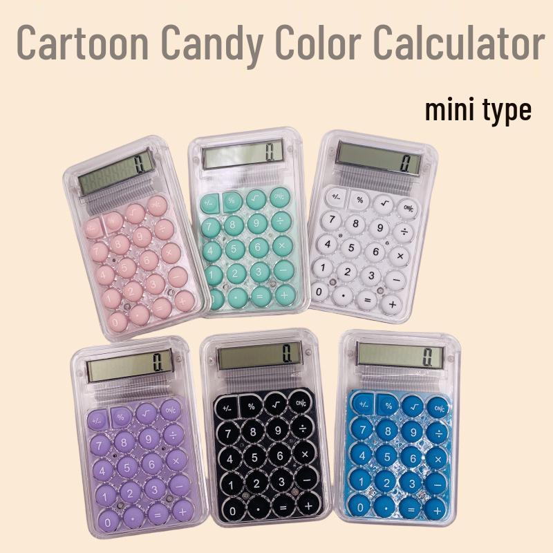 

Студенческий мини-калькулятор: Кнопки конфетных цветов, Портативные для домашнего и офисного использования Random Candy Color