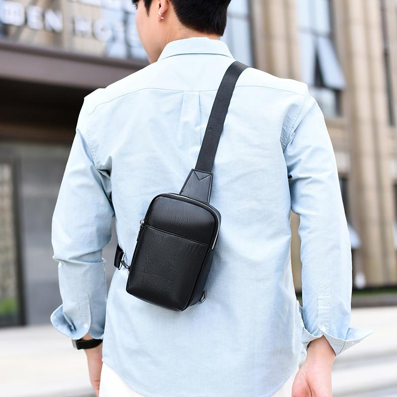 Unisex PU Leather Sling Bag – Compact Crossbody Chest Pack for Travel, Commute & Light Outdoor Use