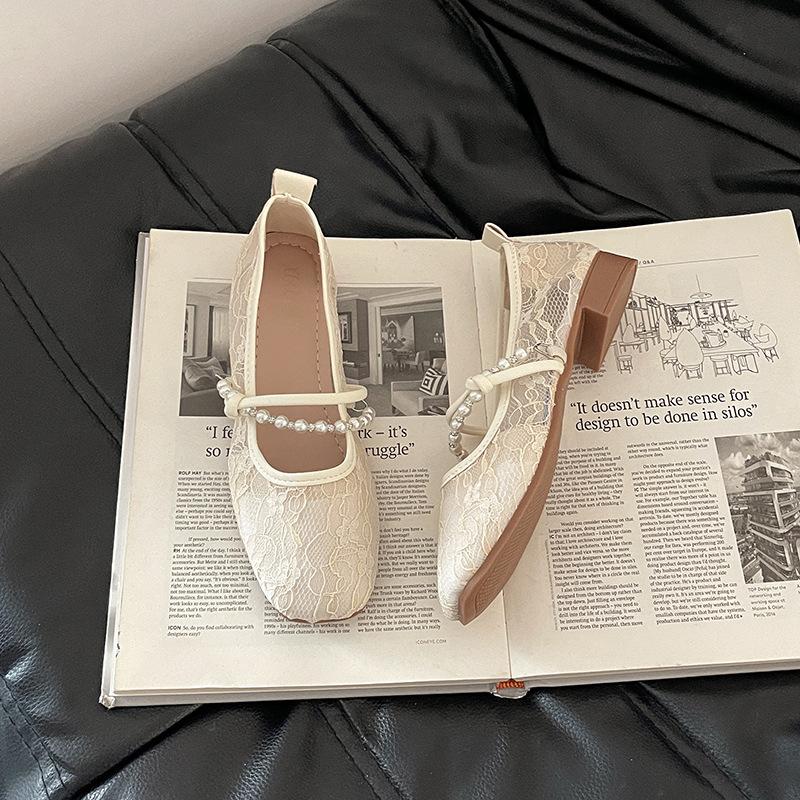 Lace hollow evening breeze gentle single shoes women s with skirt flat shoes 35 3168₽