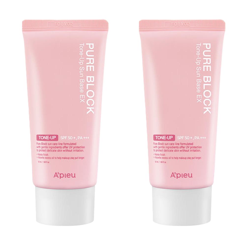 A'PIEU Pure Block Tone-Up Sun Base EX SPF50+ PA+++ 50ml 2pcs