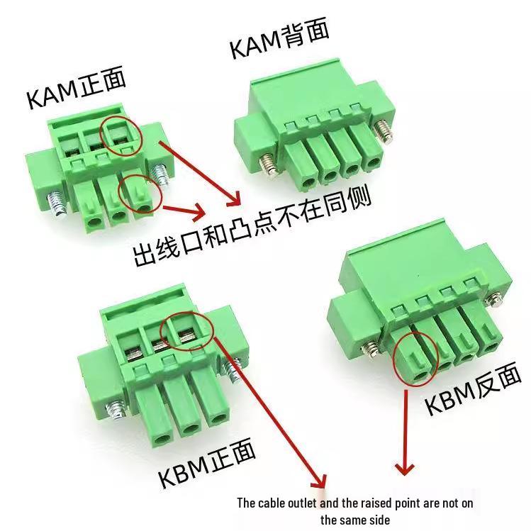 Vertical Side Entry Terminal Block Plug with Ear, 15EDGKAM/KBM-3.81/3.5mm, 2EDGKBM Top Screw