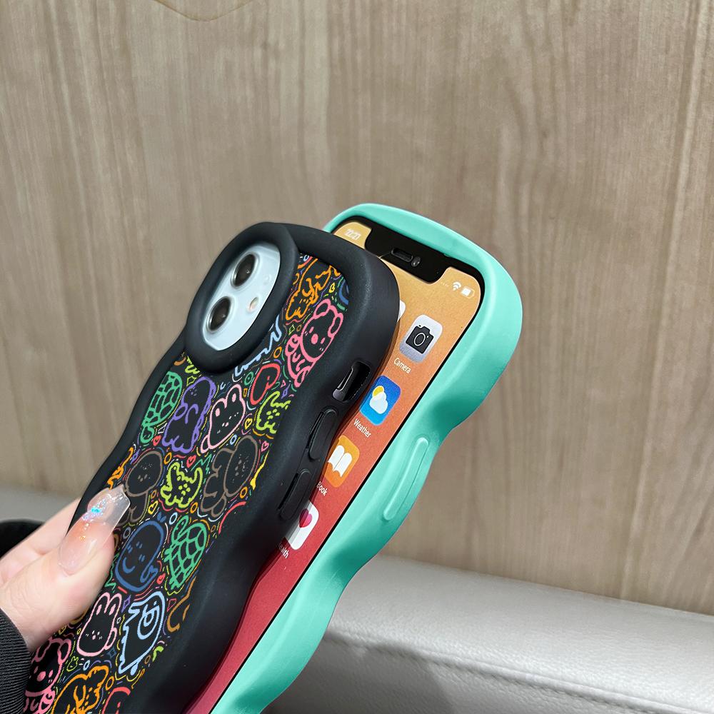 Big Wave Edge Weiches Silikonmaterial Macaron-Telefongehäuse Stoßfestes Schutzgummigehäuse für iPhone Samsung Huawei Honor Xiaomi Redmi OnePlus Moto