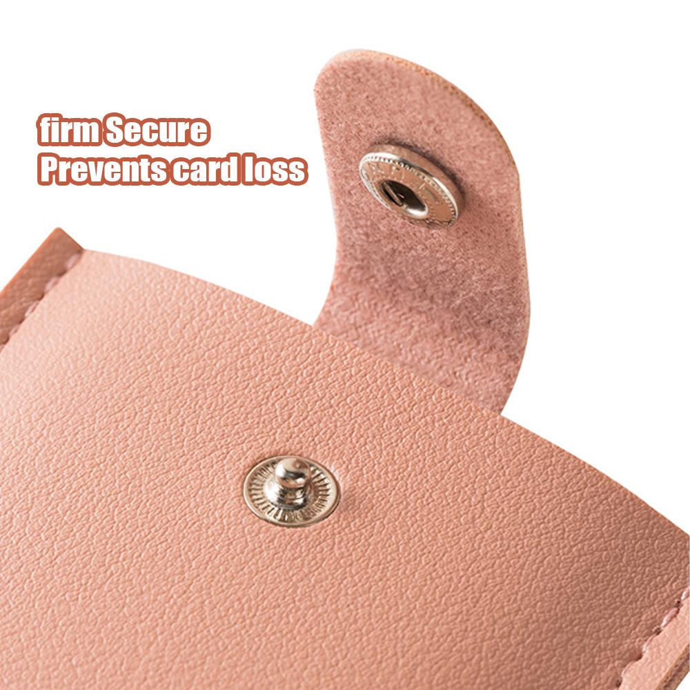 Stackable Pull-Out Card Holder Multi-Card Slots Credit Card Holder PU Leather Pocket Business Card