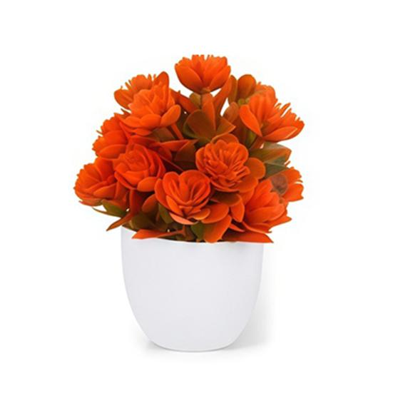 Simulated Small Potted Plant Autumn Leaves Maintenance-Free Realistic Mini B